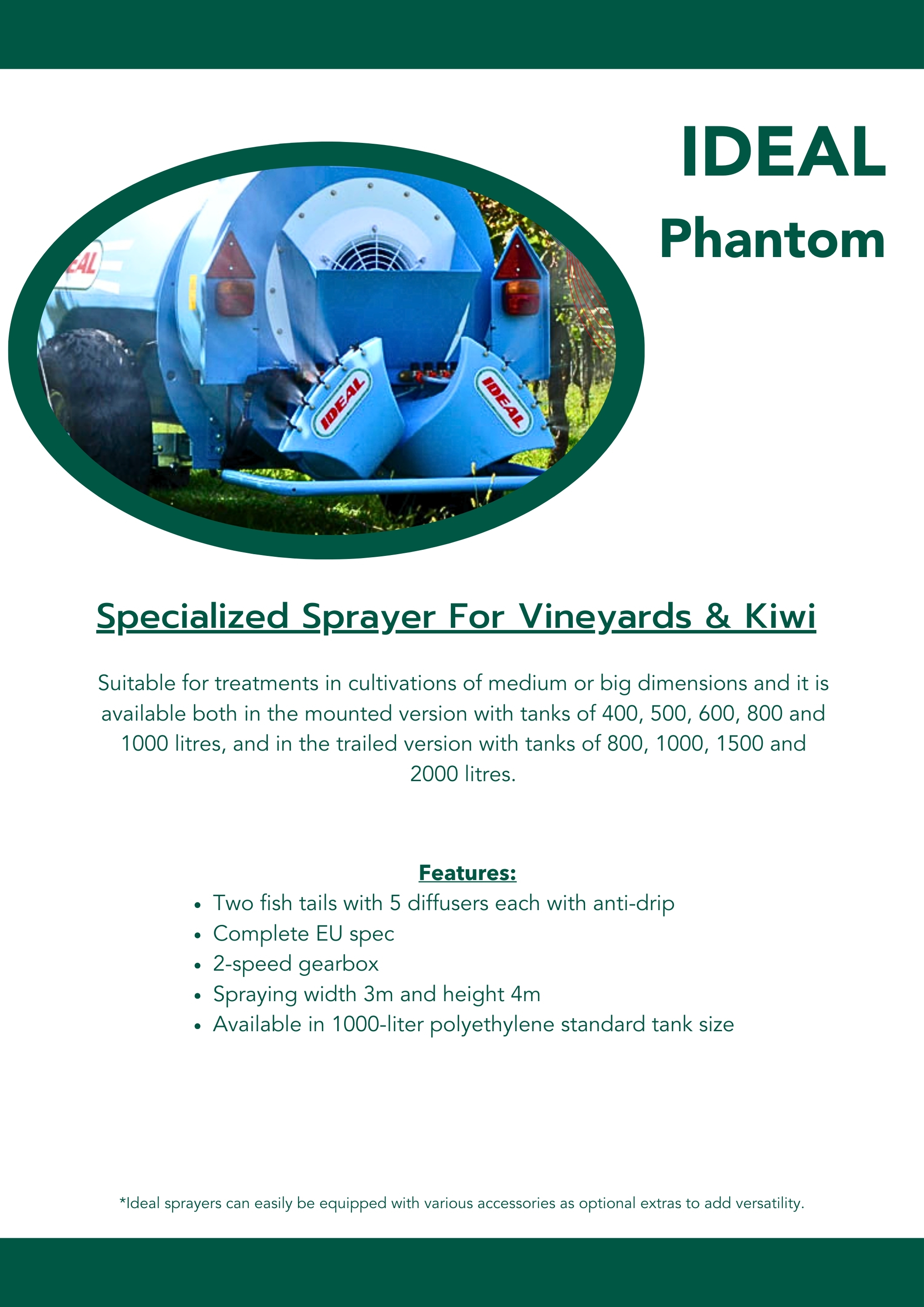 Ideal Phantom agricultural and vineyard sprayer 2